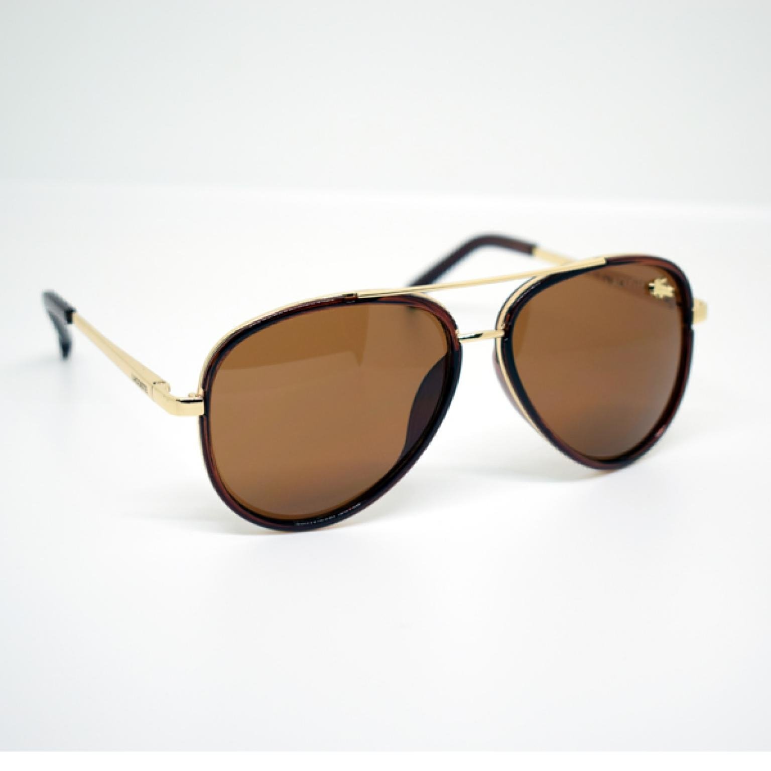 Brown lens with golden frame UV400 protected pilot shape sunglass for men and women