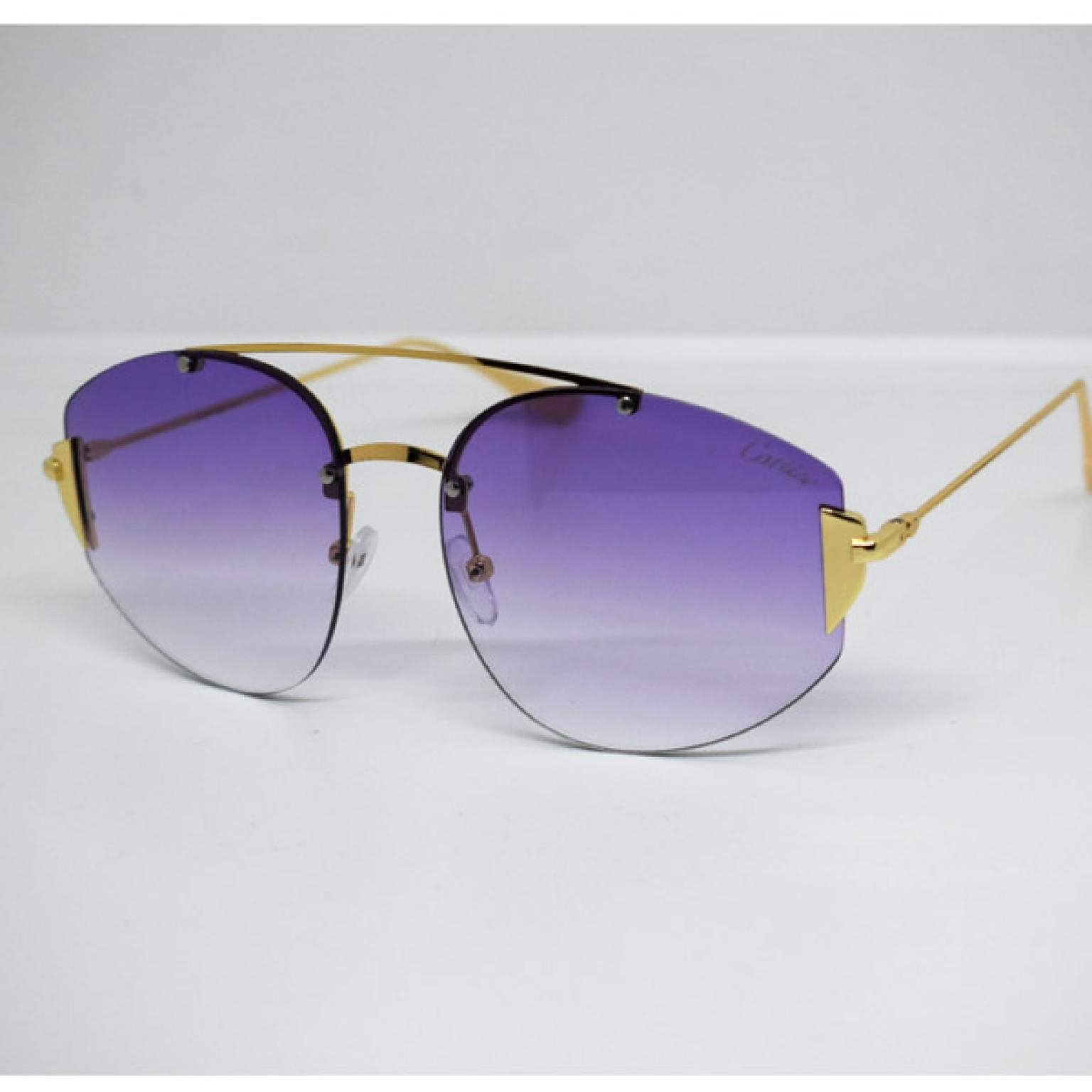 Ladies Trendy Sunglass Purple Lens With Golden Frame For Women |SGM-90|