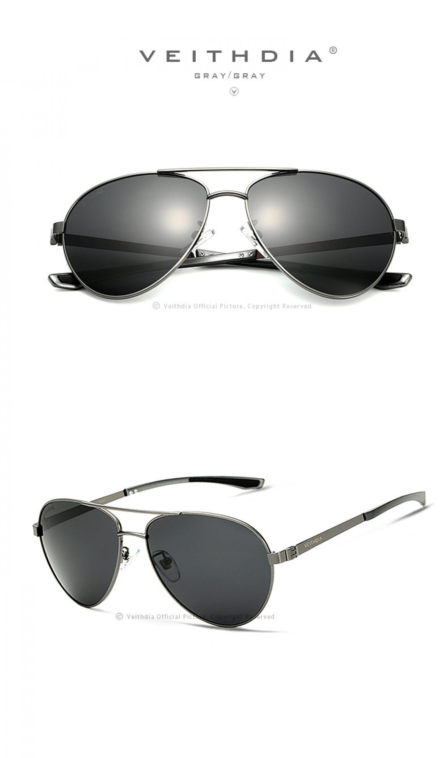 VEITHDIA Fashion Original Brand Designer Aluminum Magnesium Men's Sun Glasses Polarized Mirror lens Male Eyewear Sunglasses For Men 3801 