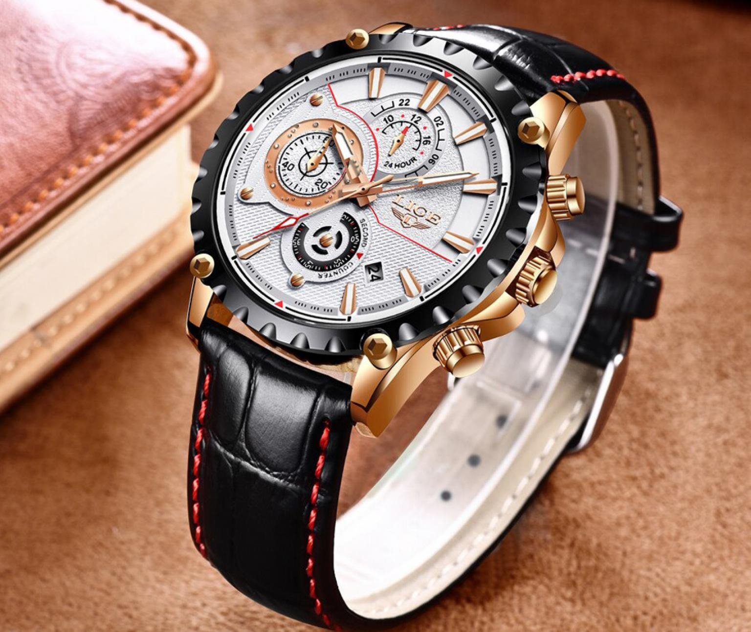 LIGE Original Brand Watch Men Fashion Quartz Military Army Clock Men Watches Top Brand Luxury Leather Waterproof Sport Watch