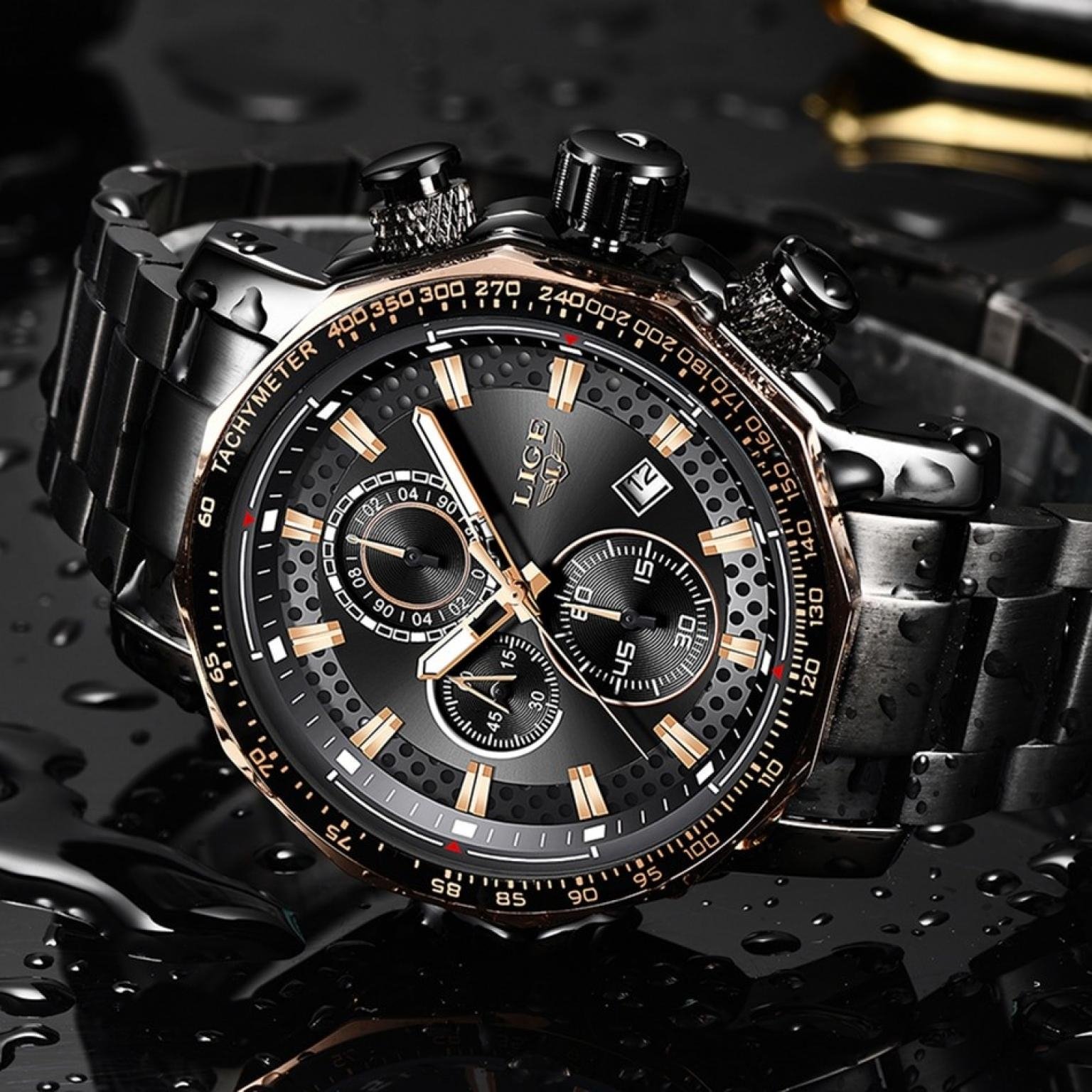 2019 New LIGE Fashion Mens Watches Luxury Original Brand Business Quartz Watch Men Sports Waterproof Big Dial Male Watch