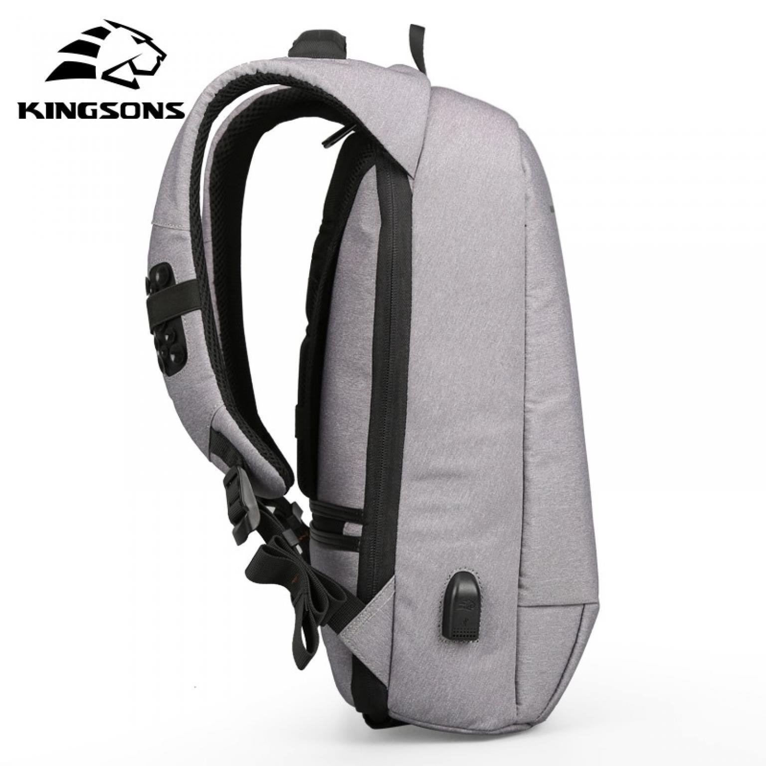 Kingsons Men's Backpack Fashion Multifunction USB Charging Men 13 15 inch Laptop Backpacks Anti-theft Bag For Men Women original brand Bag pack