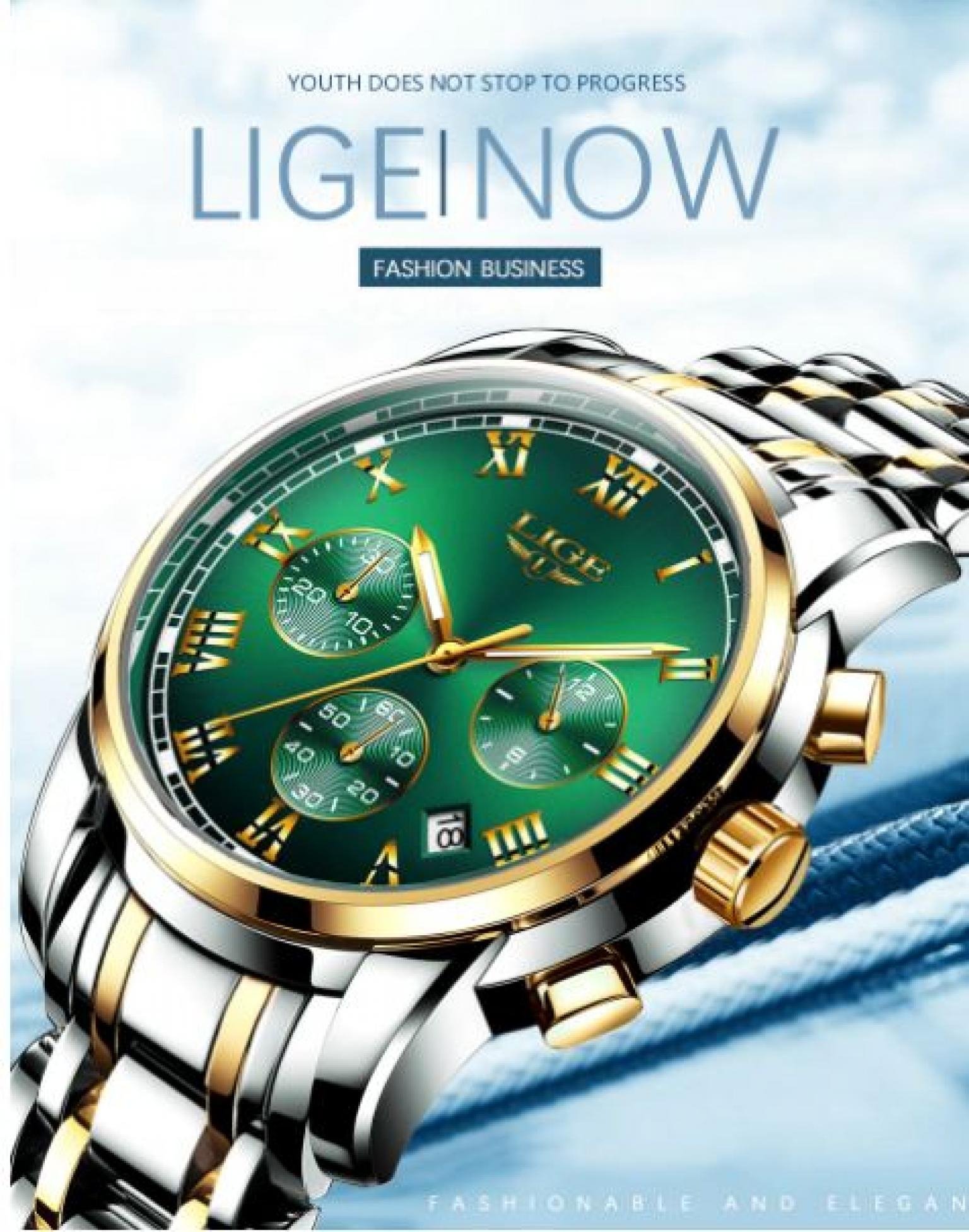 2020 New Watches Men Luxury Brand LIGE Chronograph Men Sports Watches Waterproof Full Steel Quartz Men's Watch LIGE Brand Watch