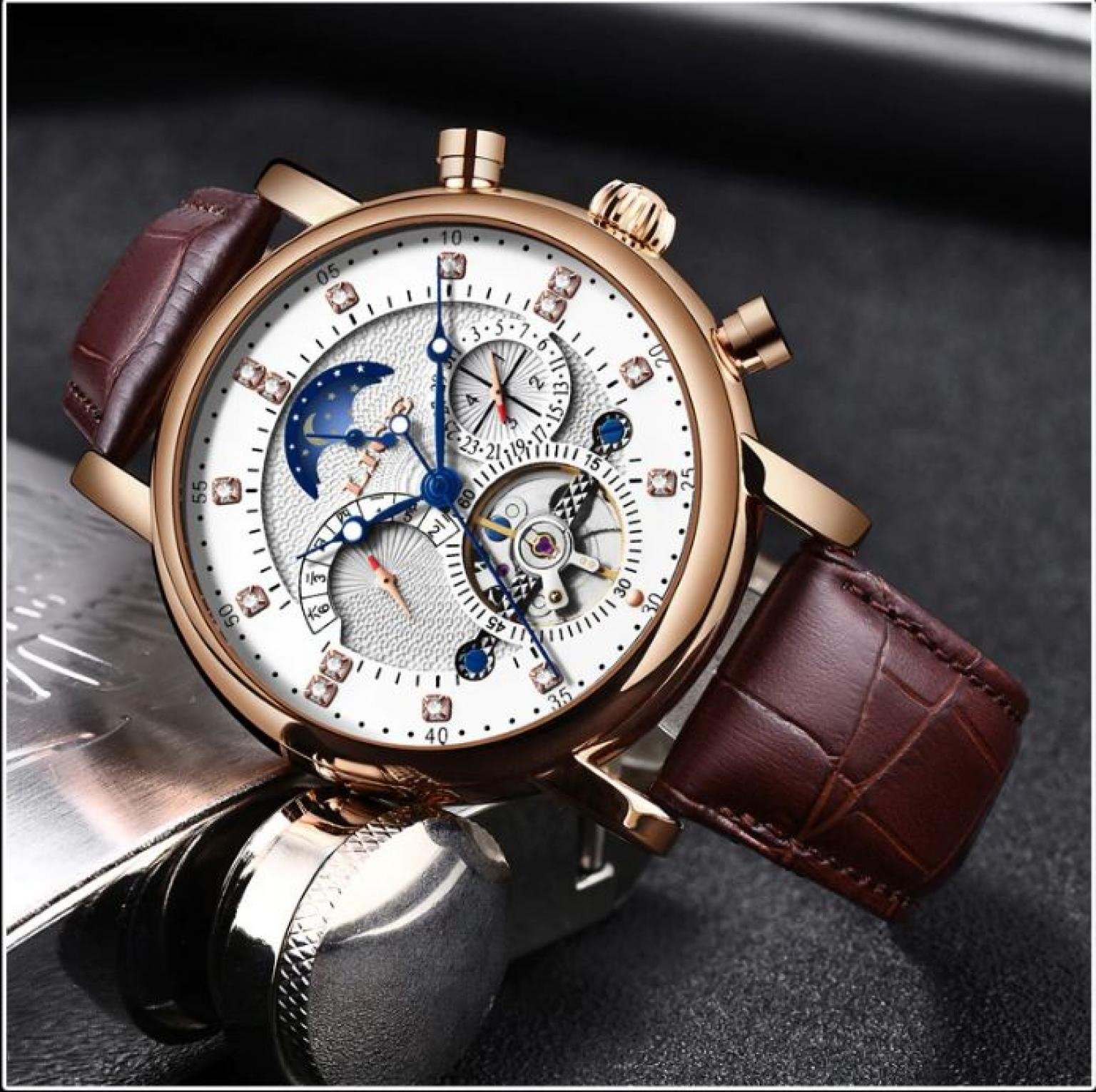 LIGE Brand Watches Fashion Business Automatic Mechanical Casual Waterproof Leather Watch Clock Men Original Brand Watch
