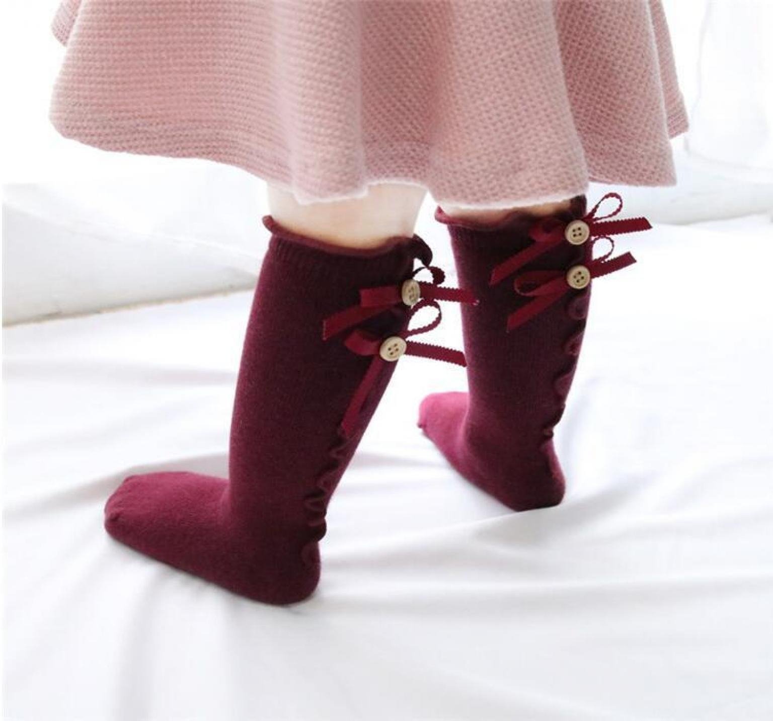 2020 Brand New Toddler Baby Kids Girl Bow Knee High Long Cotton Warm Casual Stockings Princess Flower Stockings