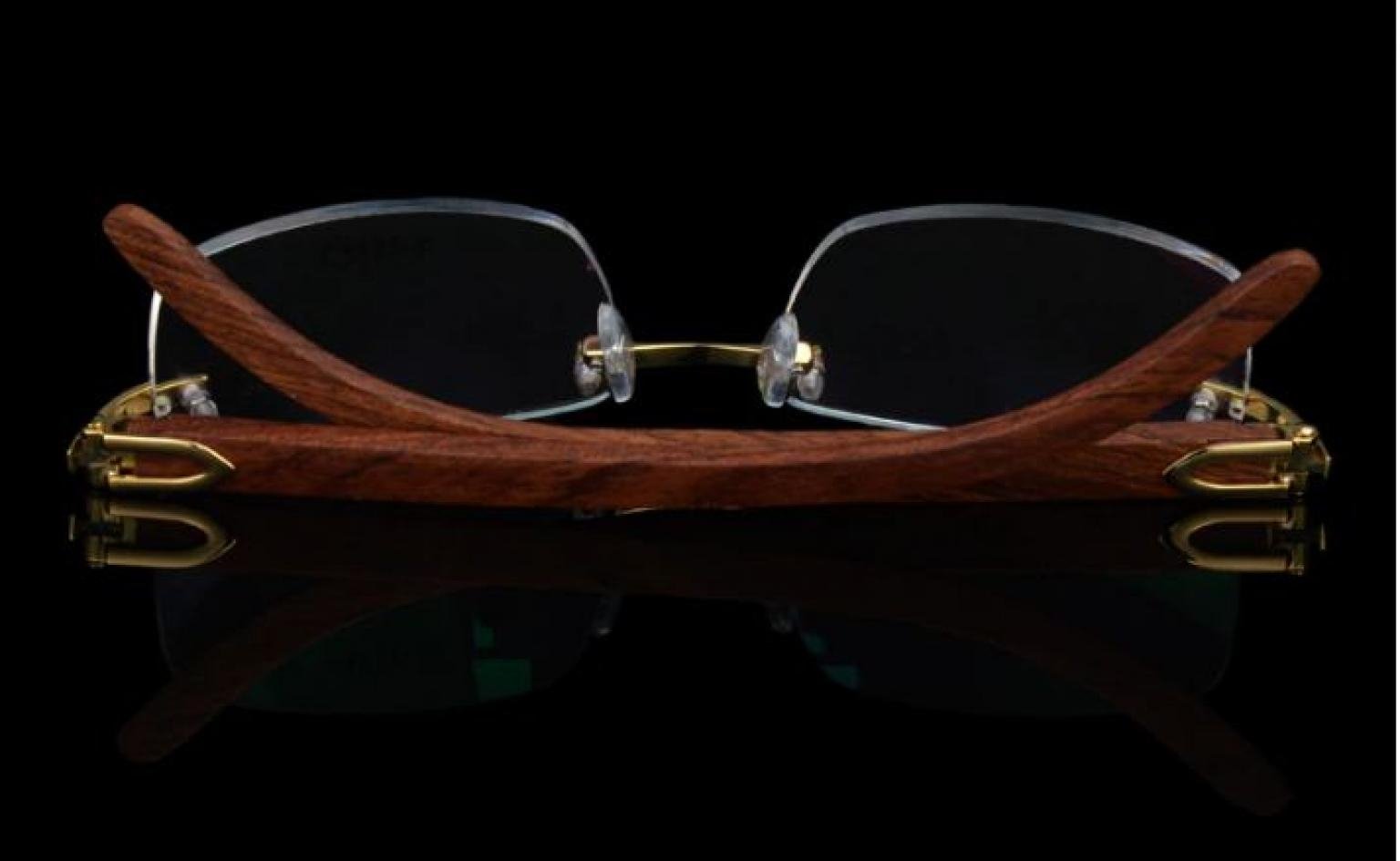 Rimless Wooden Glasses Frame Men Optical Rim Eyeglasses frames women Anti-Blue-Light lens Prescription Frame