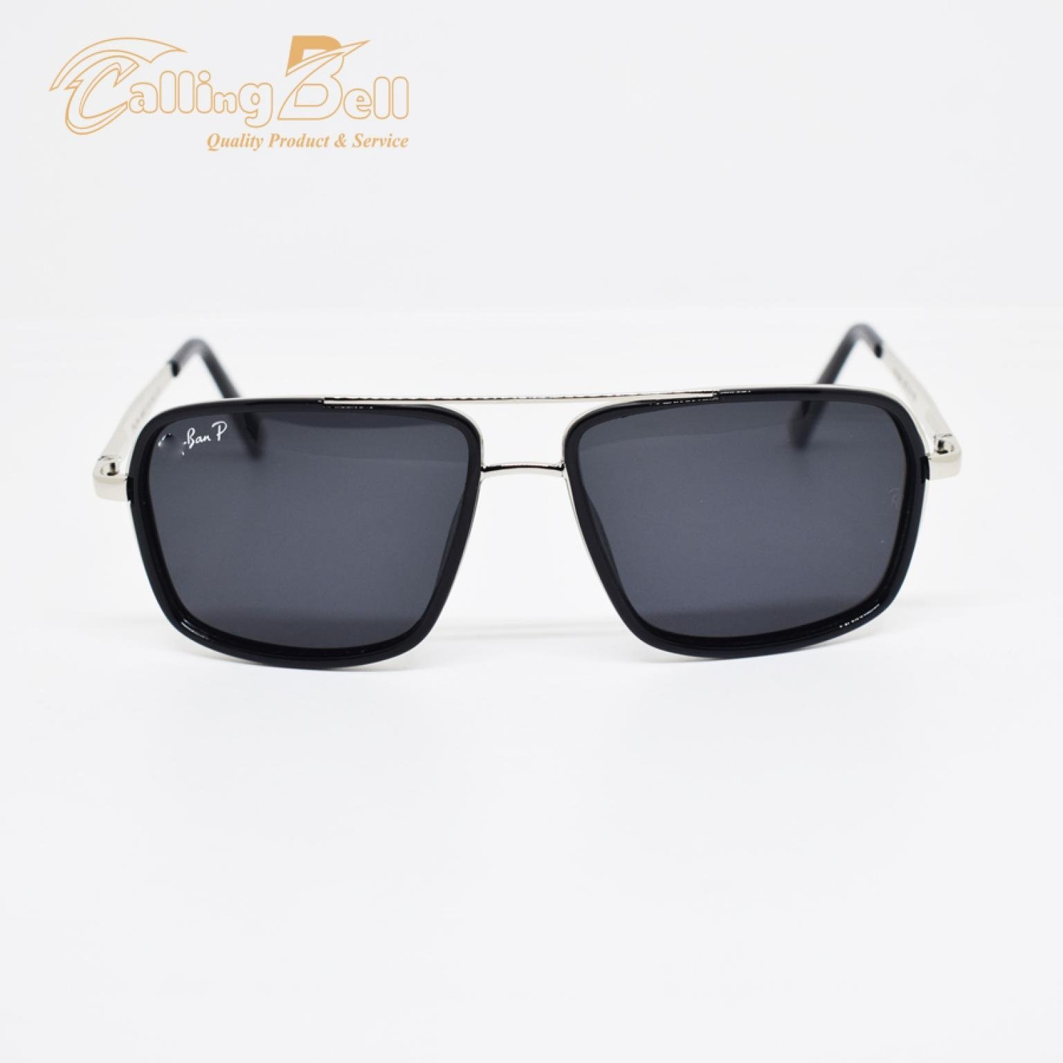 Rectangular Black Sunglass With Polarized Lens Uv400 For Men Women