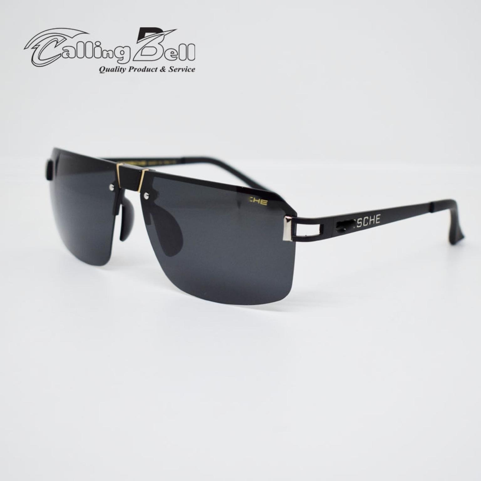 Classic design Polarized unisex sunglass UV400 protected For driving Men women black with golden touch
