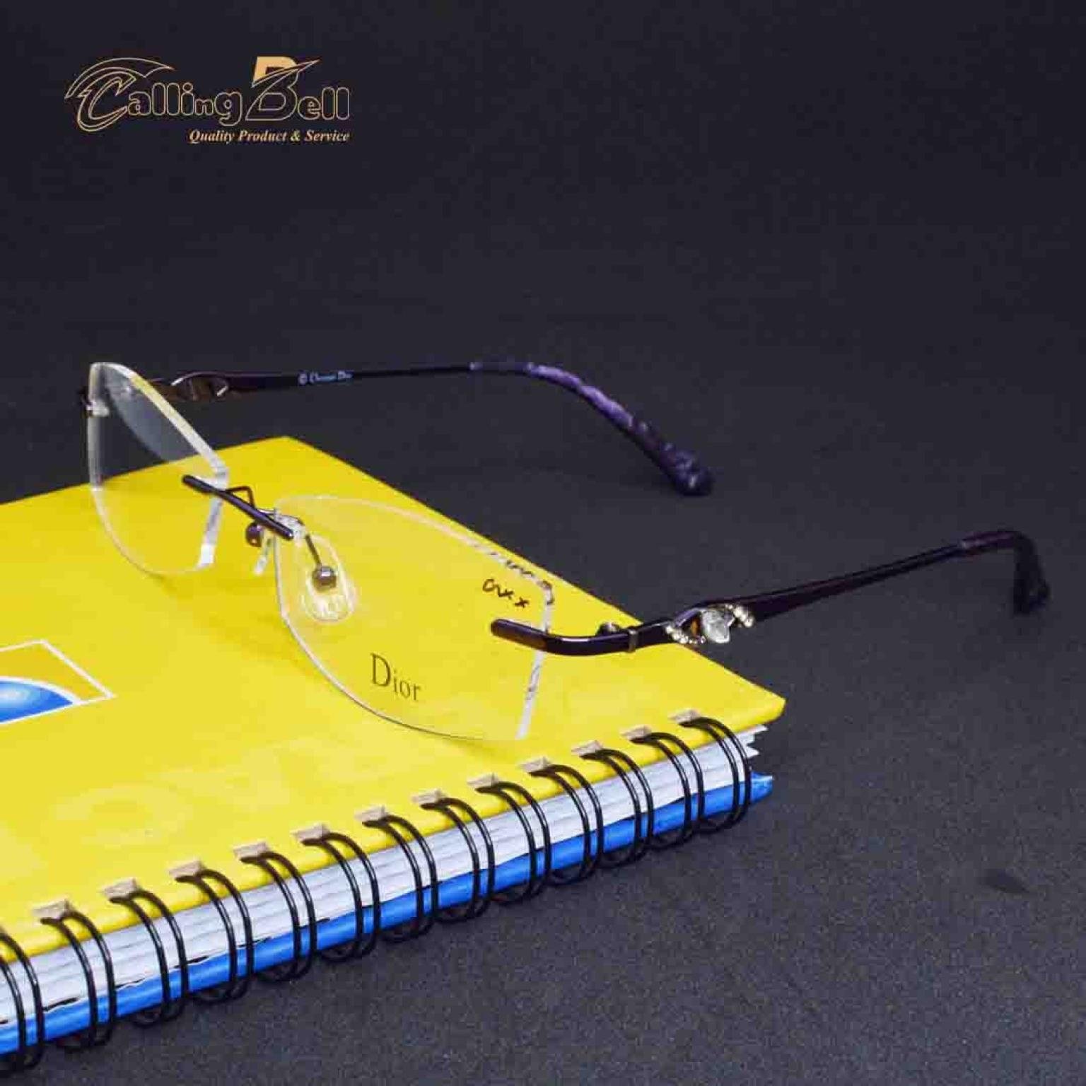 Rimless Diamond Cutting Fashionable Women Men Prescription Eye Glasses Side Frame Stone Putting  