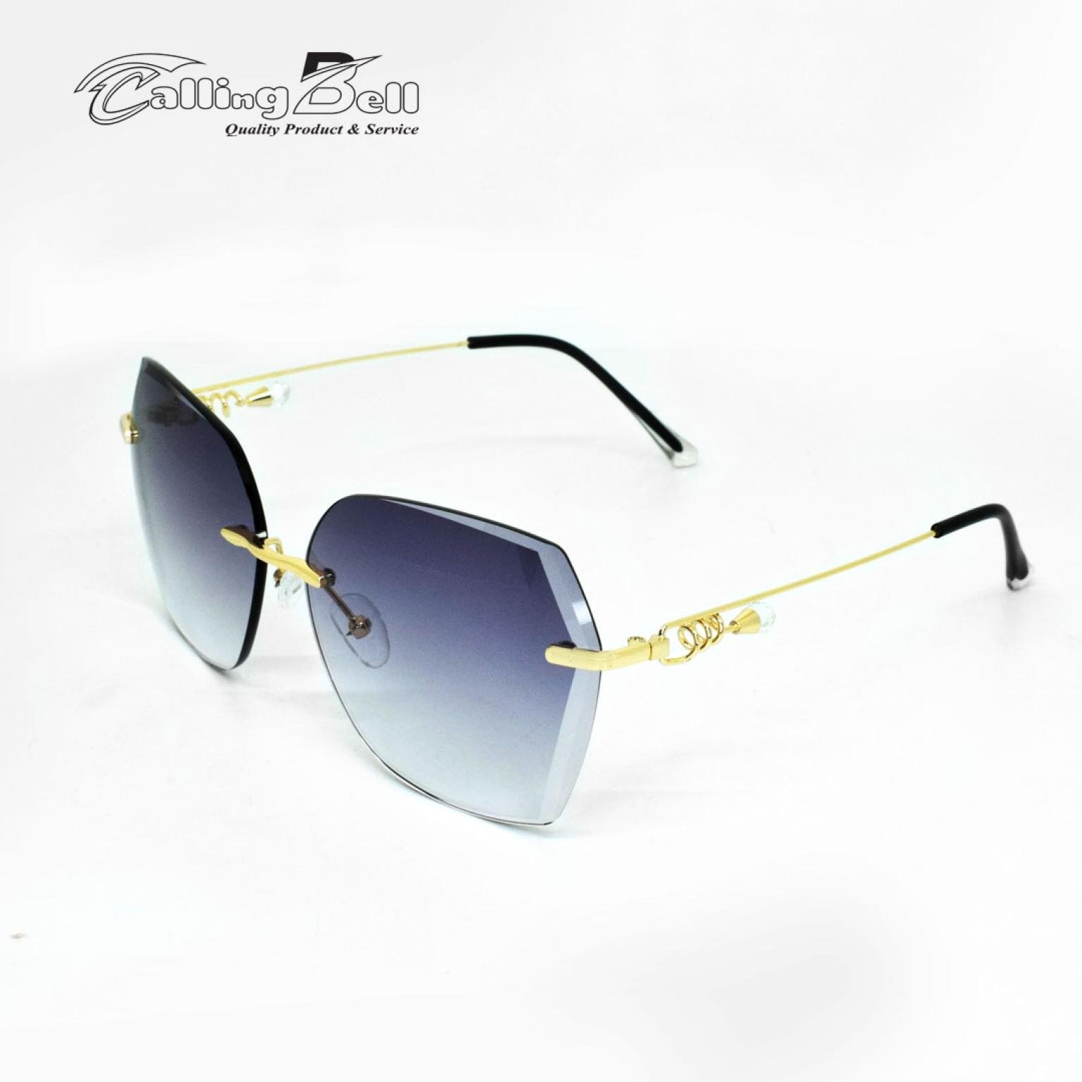 FASHIONABLE LADIES TRENDY SUNGLASS BROWN PURPLE LENS WITH GOLDEN FRAME FOR WOMEN 