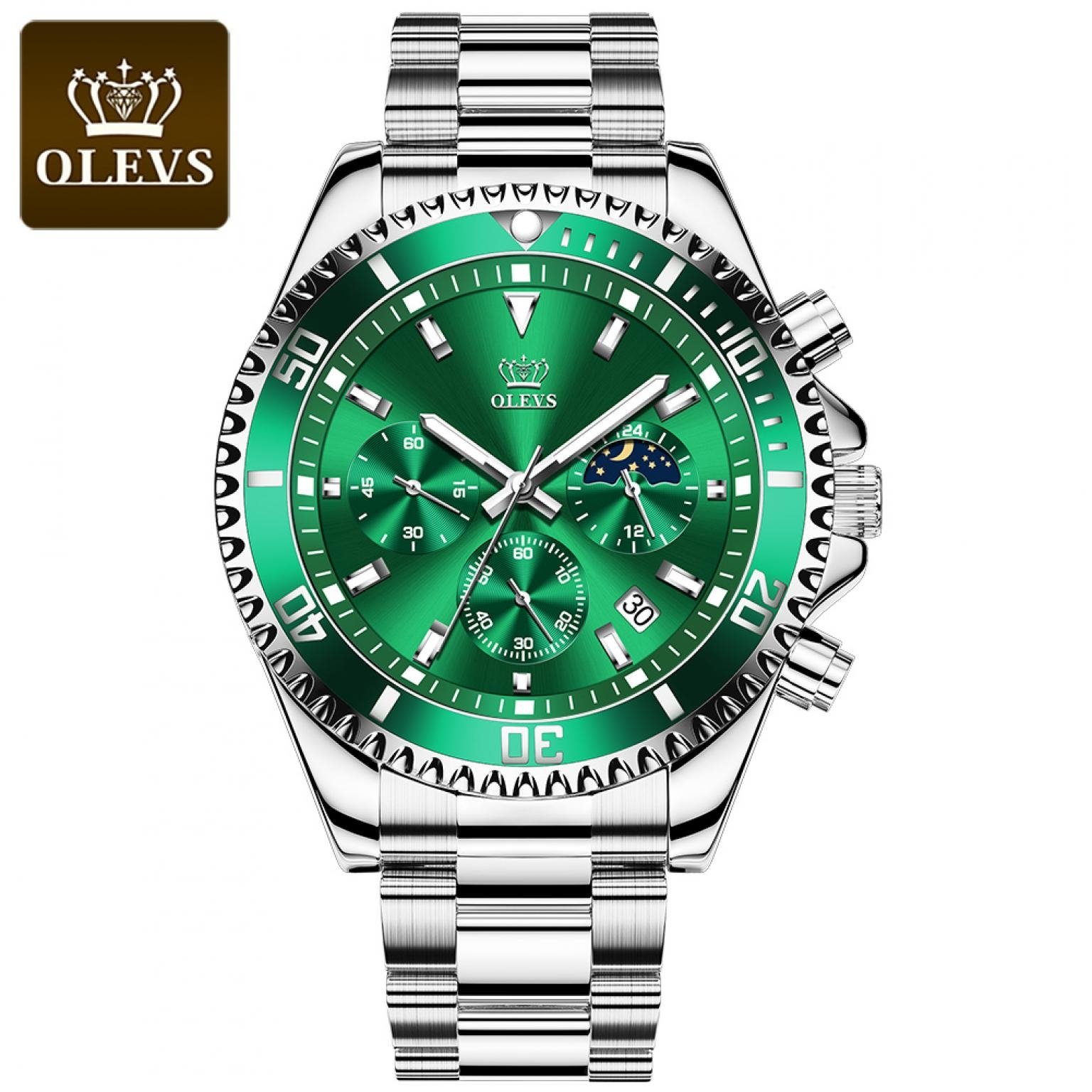 Original OLEVS Top Brand Luxury Men's Watches Sports Chronograph Waterproof Analog Date Quartz Men Wristwatches(OLEVS-2870)