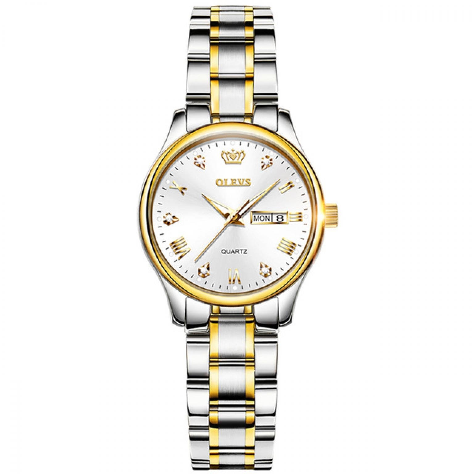  ORIGINAL OLEVS Watches Women Fashion Watch Luxury Stainless Steel Waterproof Female Clock Ladies Quartz Wristwatch(OLEVS 5563L)