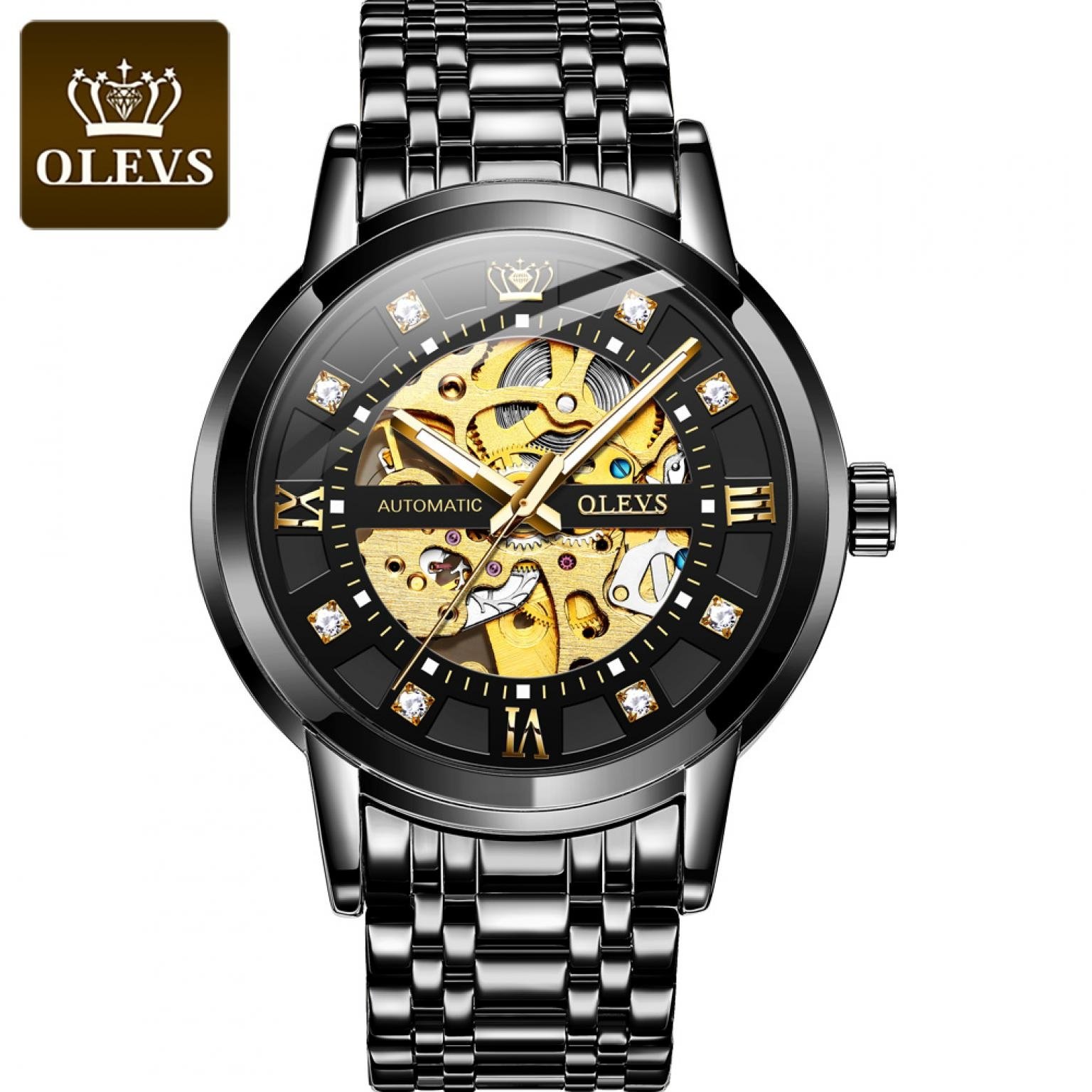 Genuine OLEVS Watches for Men Top Brand Luxury Automatic Mechanical Business Hight Quality Clock Gold Watch (OLEVS 9901)