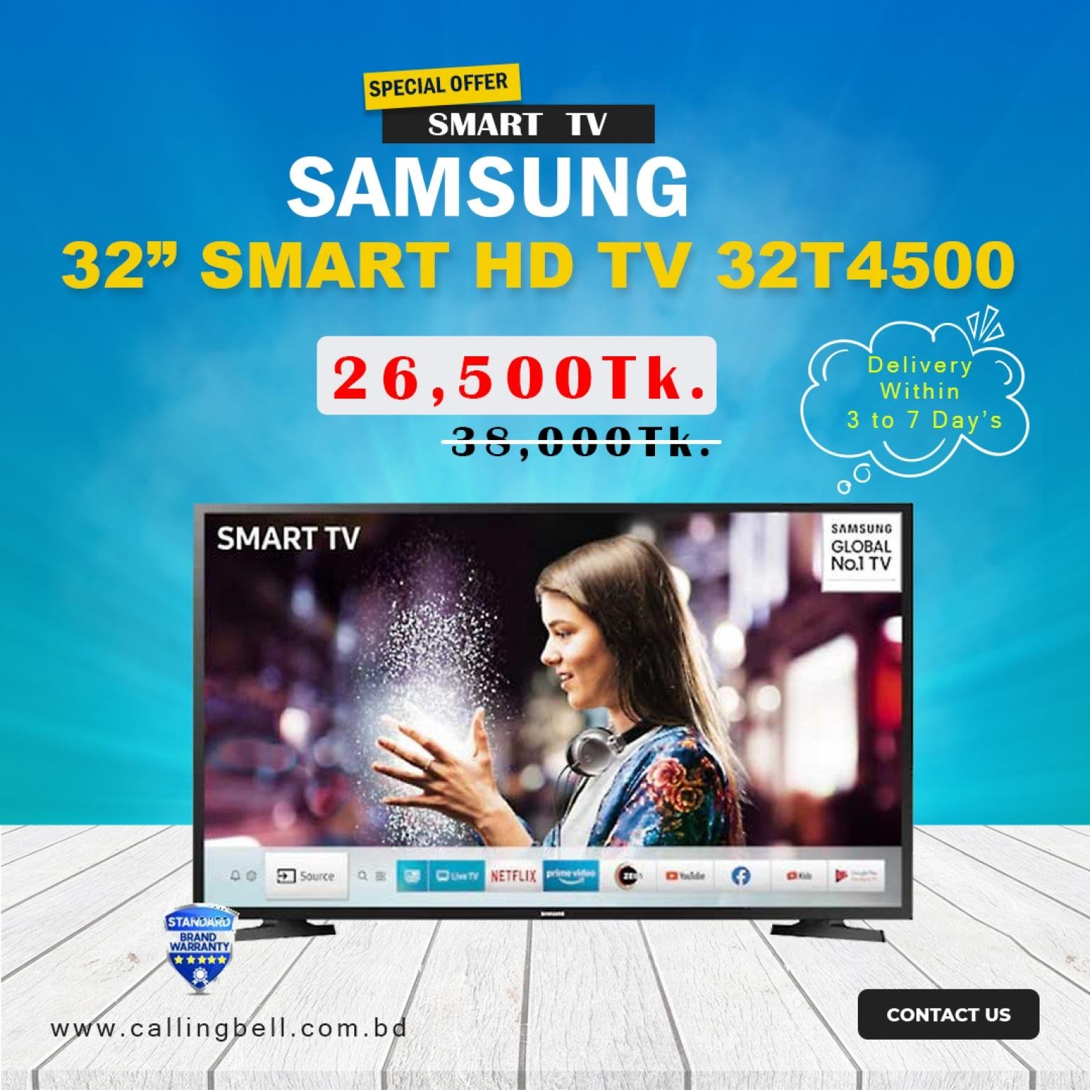 Samsung 32'' Smart HD TV 32T4500