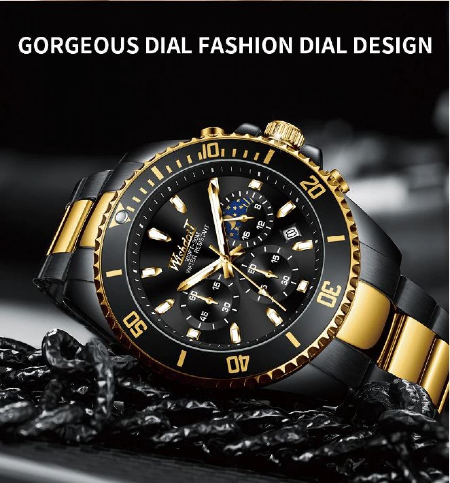 Wishdoit 2021 New Men?s Casual Sports Watch, Top Luxury Brand Men?s Watch, Waterproof Luminous Stainless Steel Men?s Wrist Watch | WSD156- B |