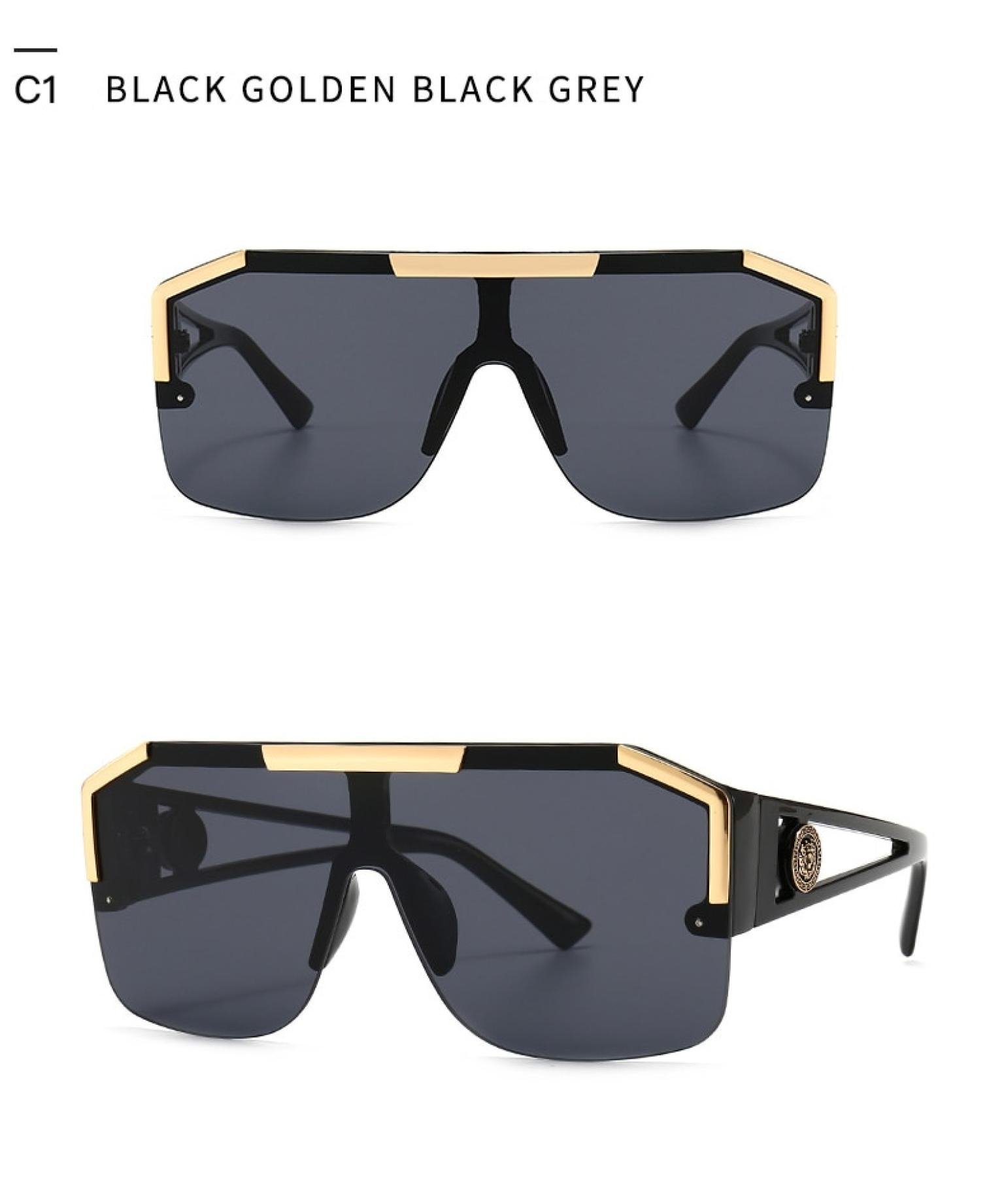 2022 Men Fashion Sunglasses Oversized Square Vintage Brand Design Sun Glasses Trendy Driving Outdoor Eye Ware UV400