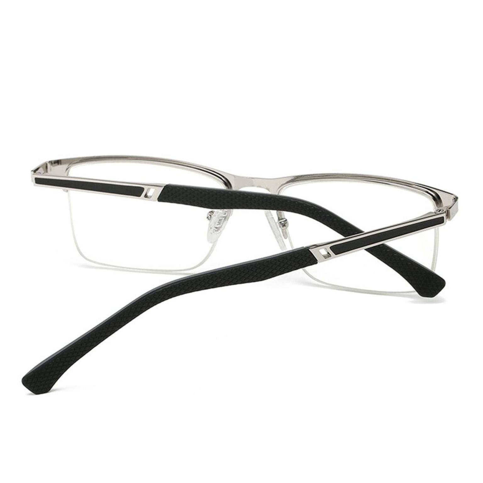 New Men Metal Half Frame Anti Blue Light Eyewear Business Reading Glasses Men Metal Glasses Frame Optical Glass