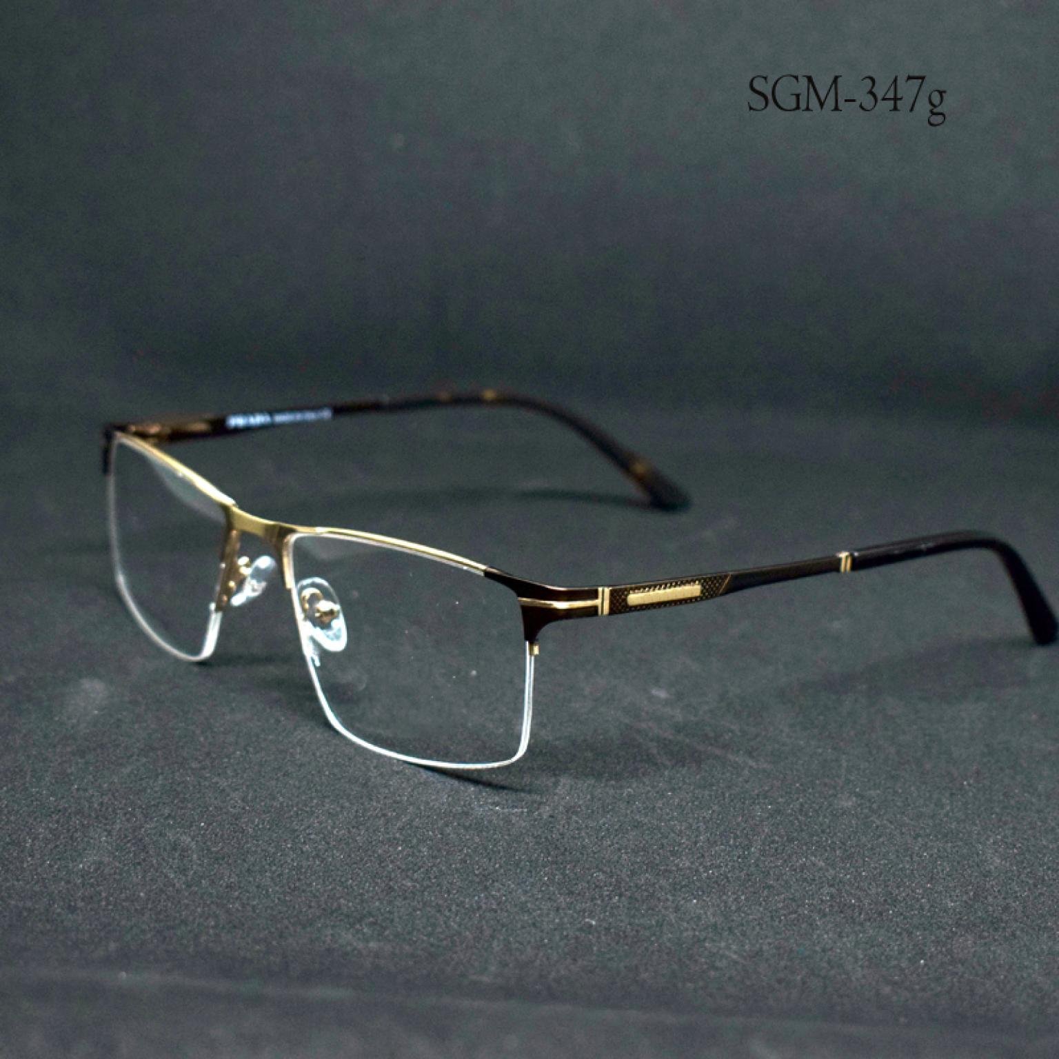 Half Rim Golden Maroon Color Metal Frame Optical Eye Glasses For Men Women