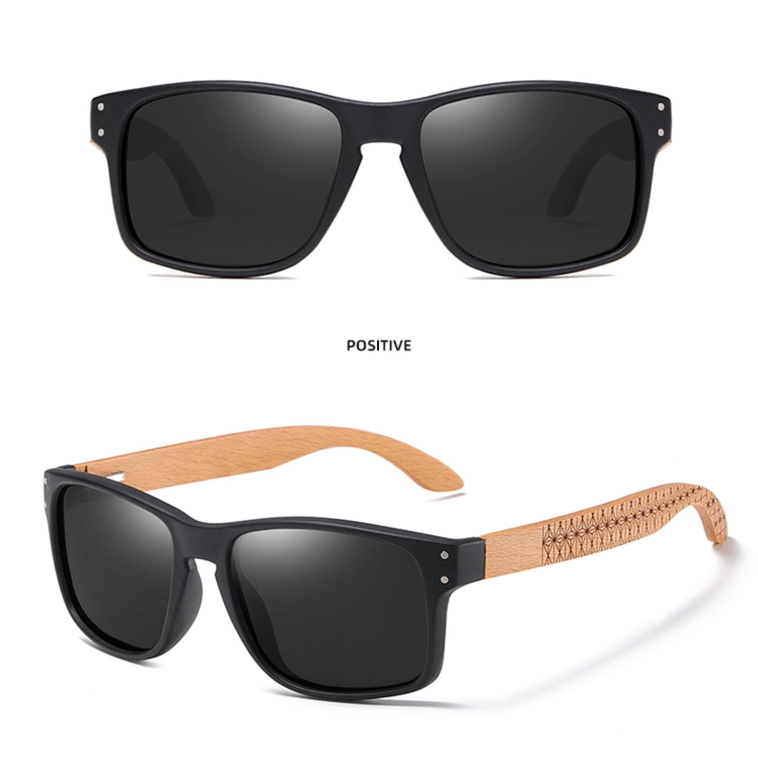 New Brand Design Beech wood Handmade Sun Glasses Men Polarized Eyewear Outdoor Driving Sunglasses 