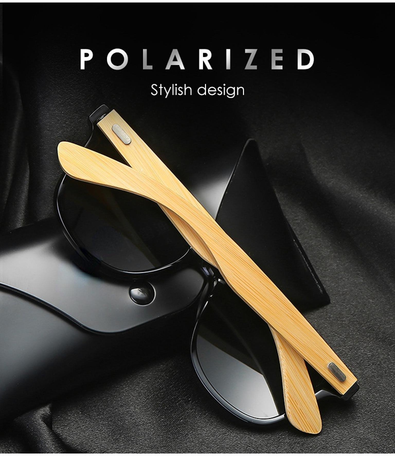Bamboo Made New Polarized Sunglass Personalized Handmade Leg Retro Driving Sunglasses