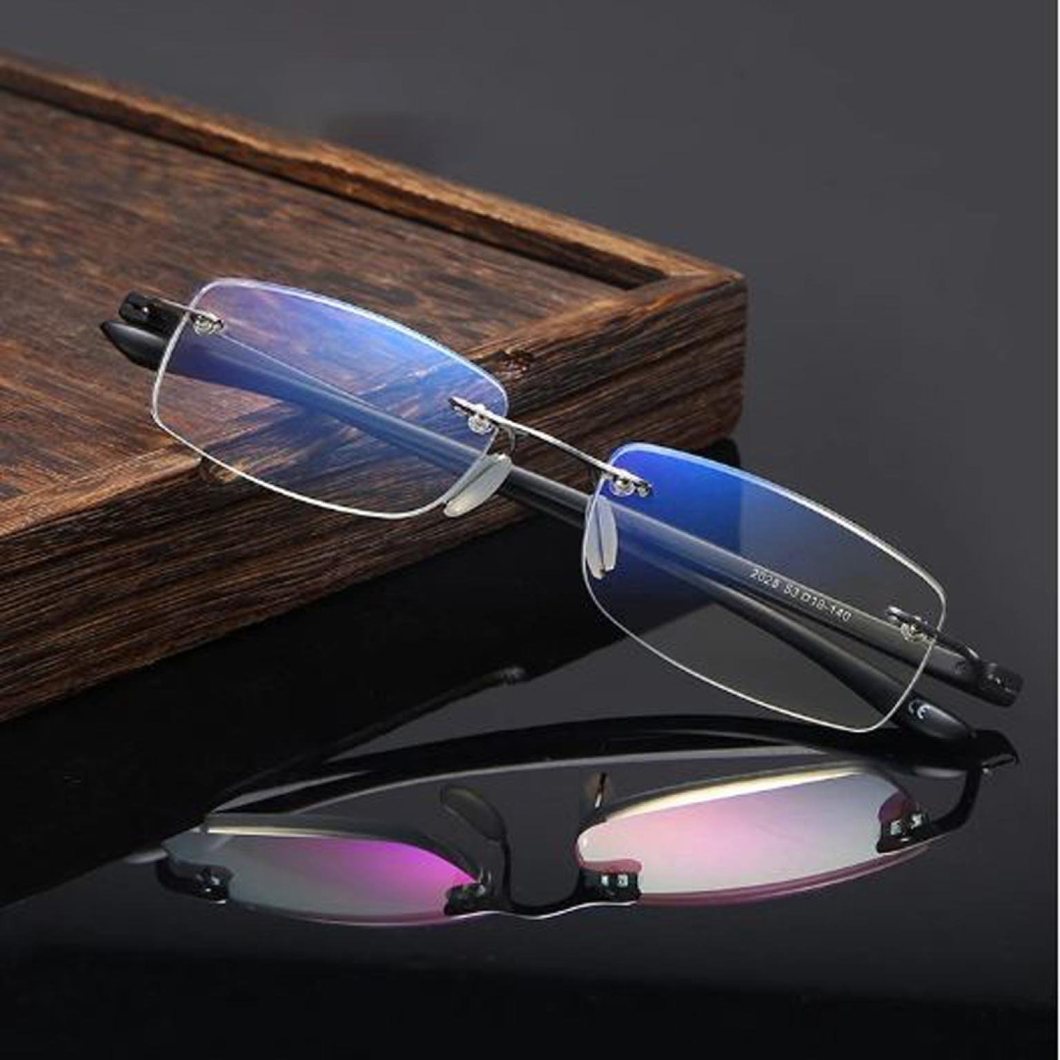Rimless Eye Glasses For Fashionable Men Women Reading Frame