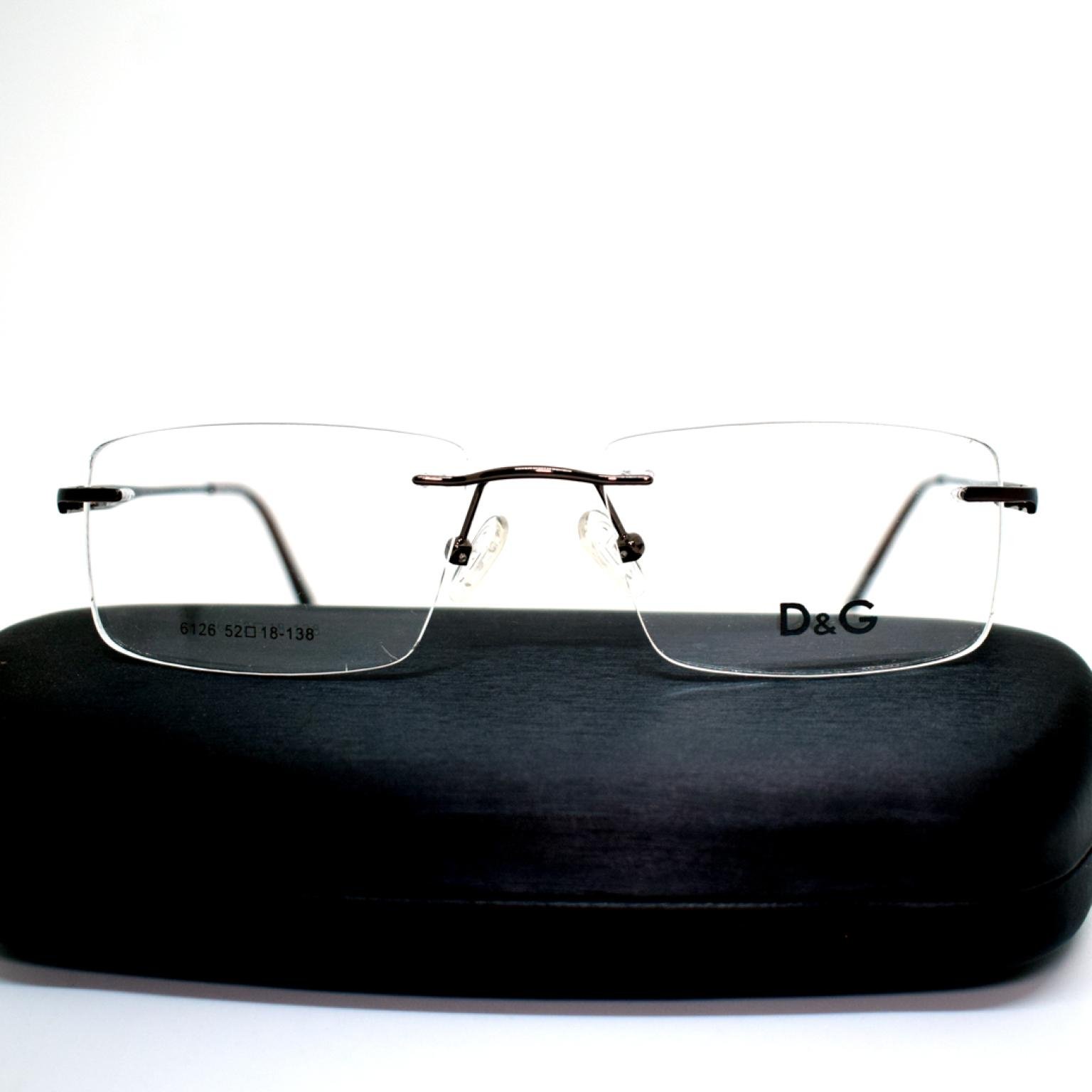 Rimless Metal Frame Optical Eye Glasses For Men Women