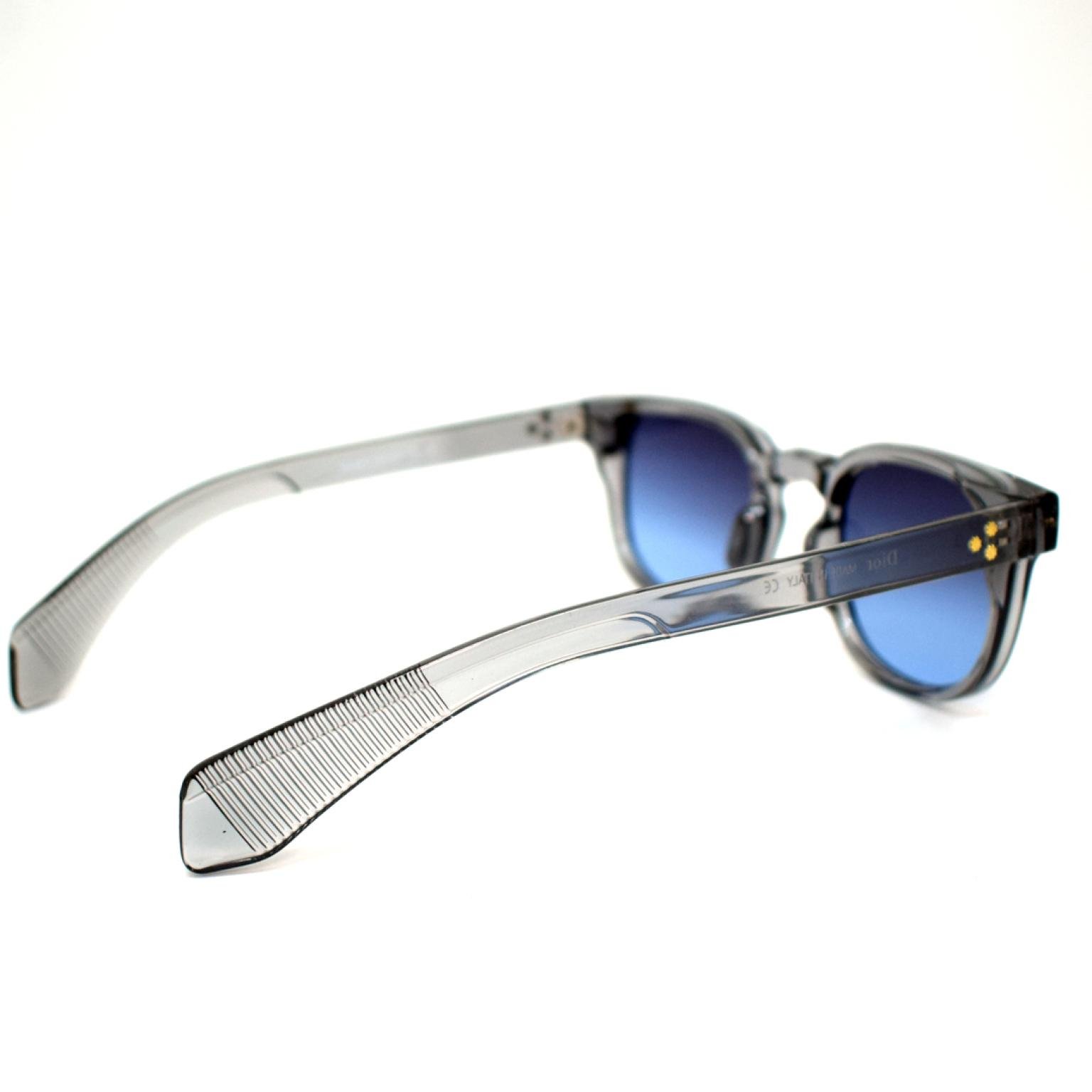 Trendy Transparent Frame Blue Glass Sunglasses For Men Women Fashion 