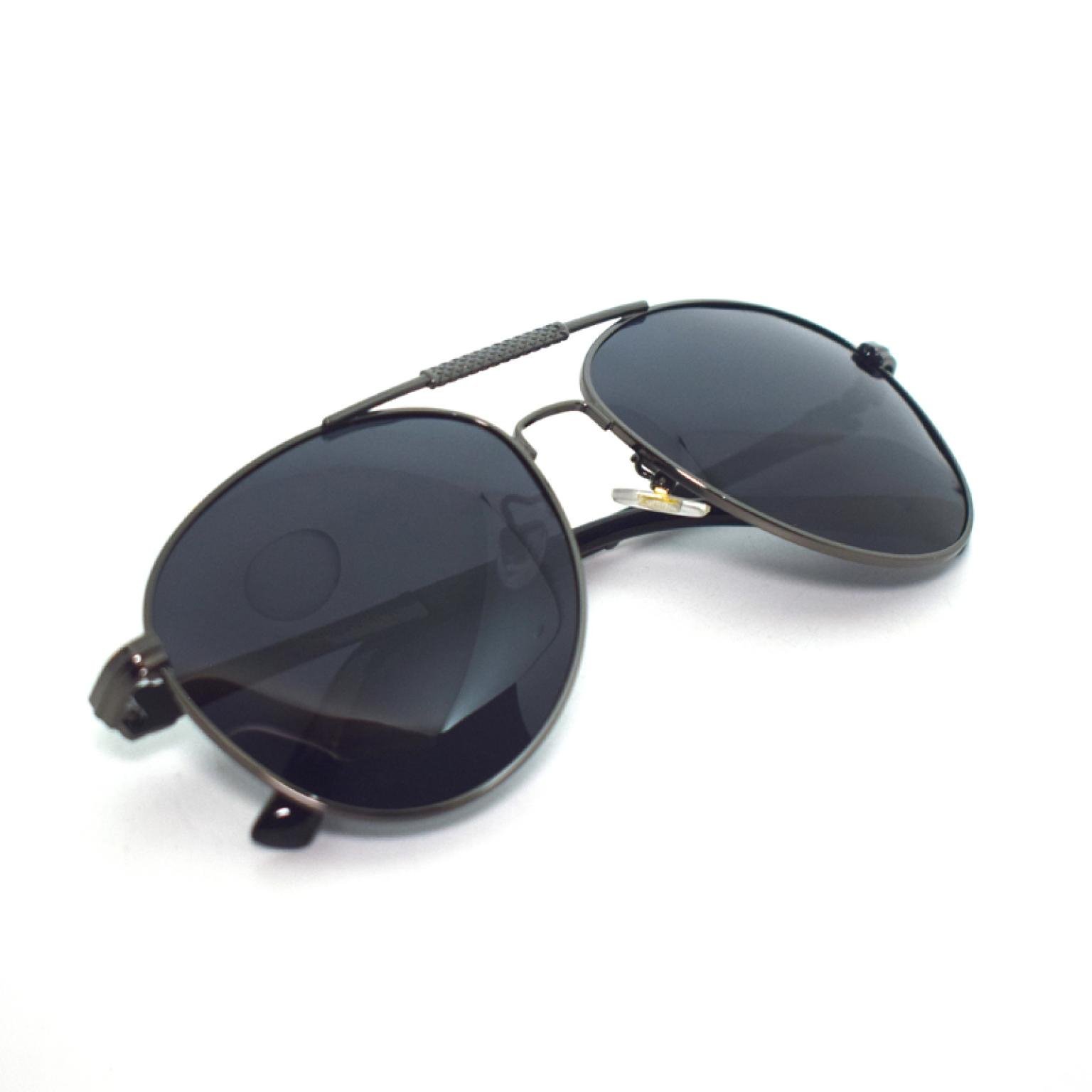 Pilot Shape Black Polarized Sunglasses For Men's 