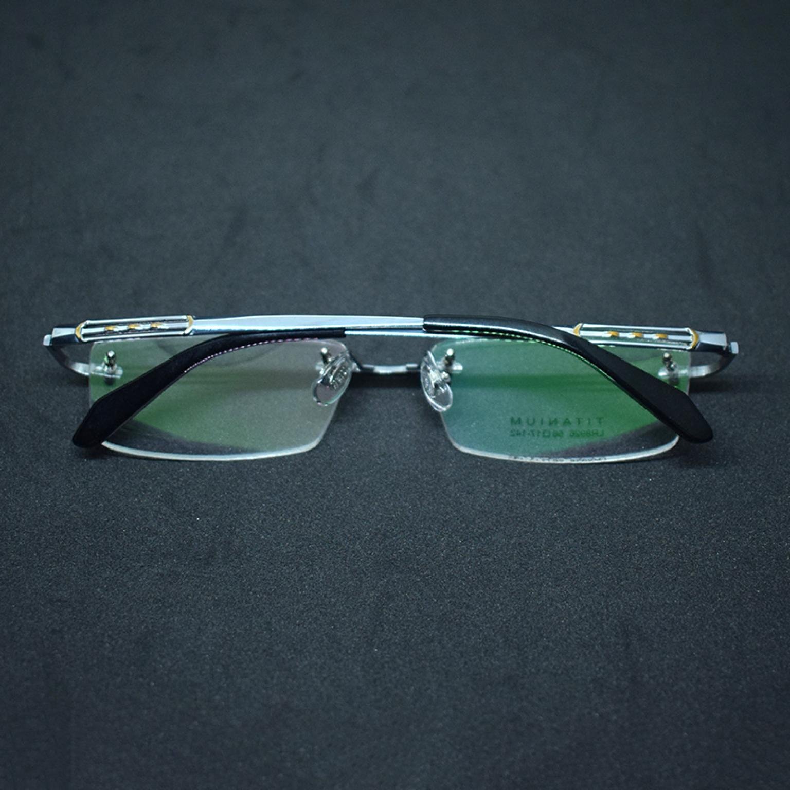 Natural Titanium Rimless Frame For Business Class Men's Eye Wear