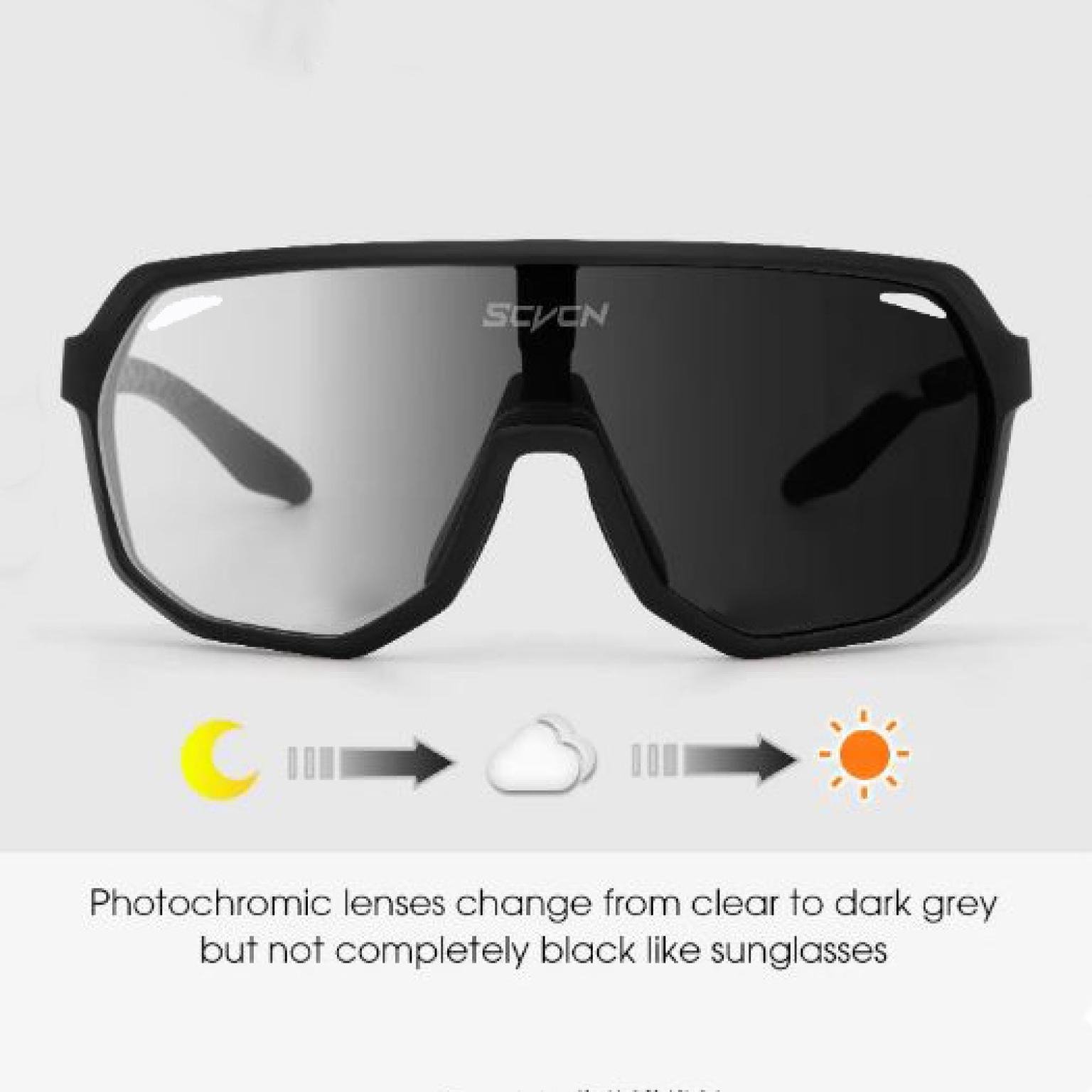 Outdoor Sports Photochromic Sunglasses For Men's Women's Windproof Googles Cycling 
