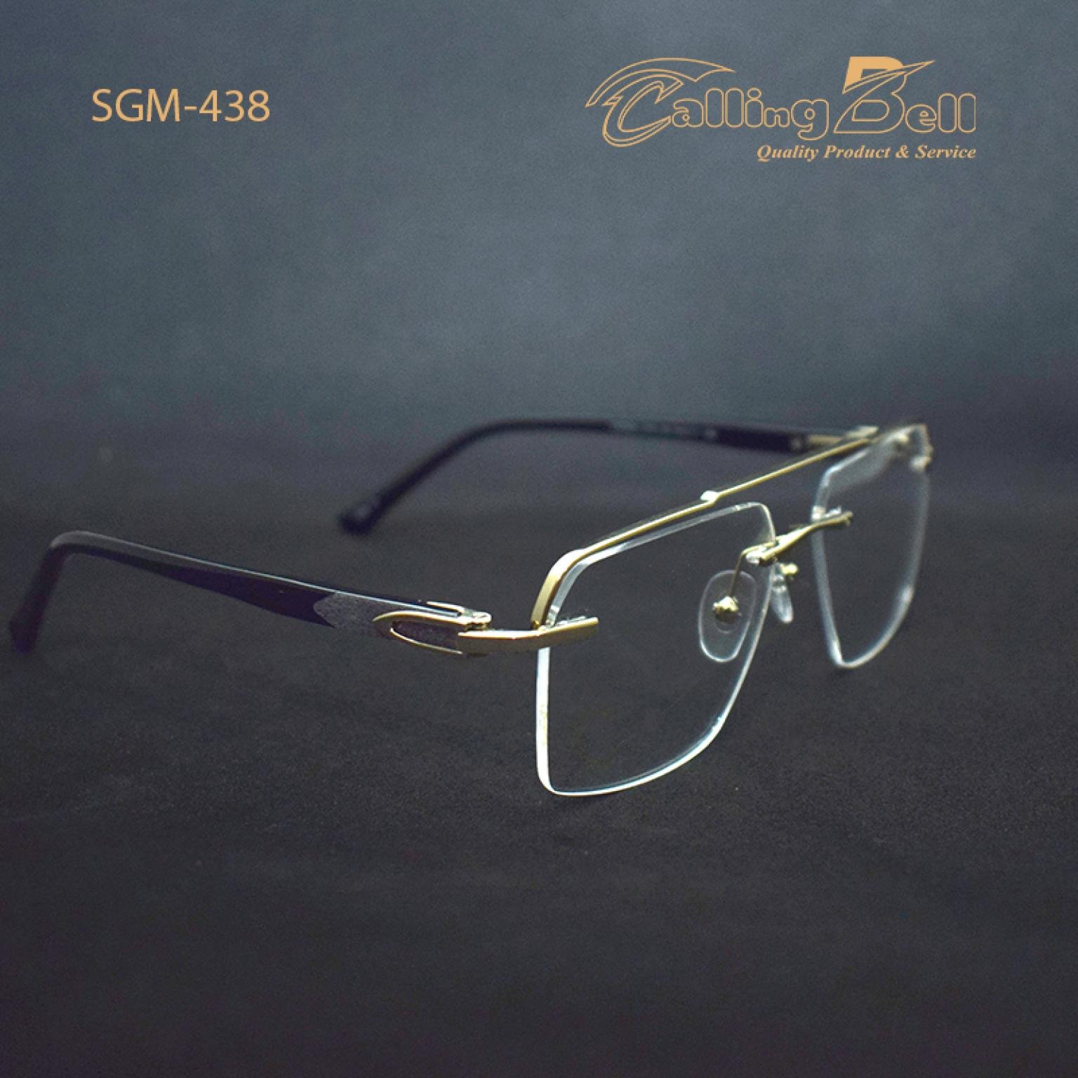 Unique Design Premium Quality Rimless Frame Golden With Black Combination Optical Prescription Glasses