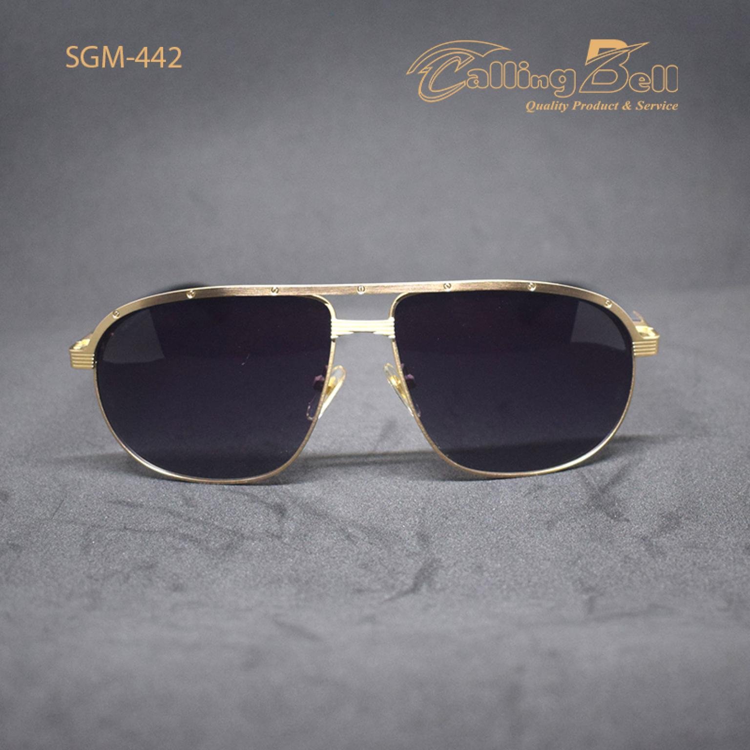 Premium Quality Bold Look Black With Golden Frame Sunglasses For Stylish Business Class Men's