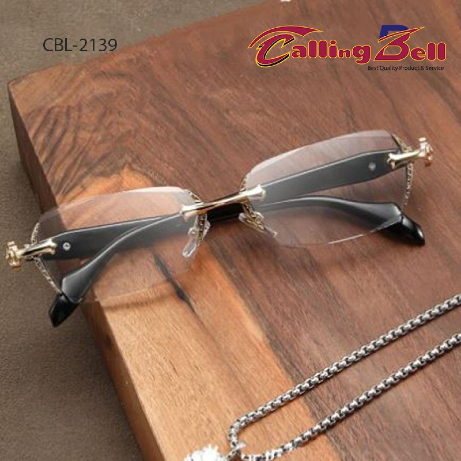 Anti Blue Light Protected Vintage Design Rimless Optical Frame For Stylish Men Women